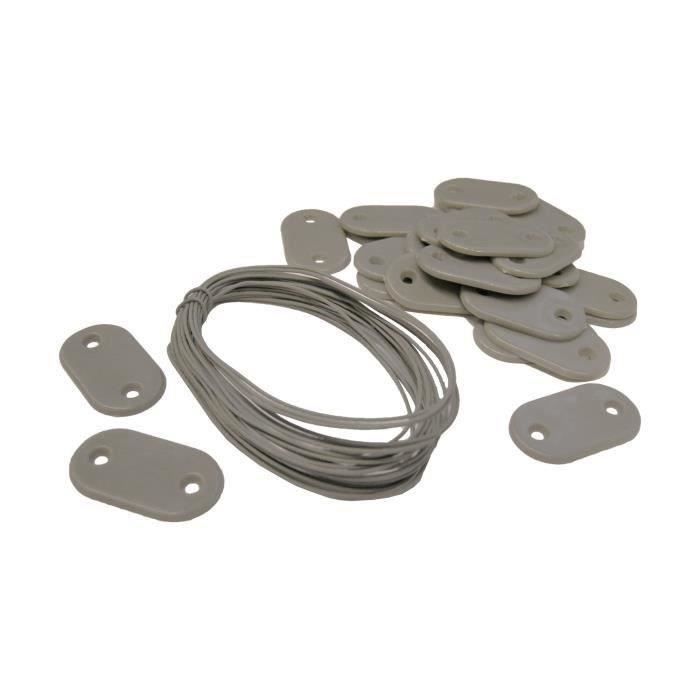 Kit de fixation pour clôture de jardin - NATURE - 27 pcs - Gris