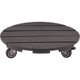 Support de pot à roulettes - NATURE - WPC - H8,6 x Ø38 cm - 4 roulettes - Anthracite