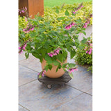 Support de pot à roulettes - NATURE - WPC - H8,6 x Ø38 cm - 4 roulettes - Anthracite