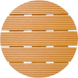 Support de pot à roulettes - NATURE - WPC - H8,6 x Ø38 cm - 4 roulettes - Bois
