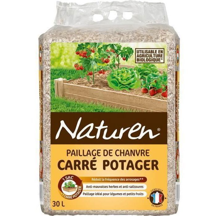 Paillage Carré potager UAB 30 L - Format adapté carré potager - Empeche la levée des mauvaises herbes - 30 L = 1,5m˛ - NATCHA3