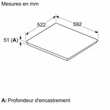 Table de cuisson a induction - NEFF N90 - 4 foyers - 7400 W - 59,2 x 52,2 cm - T66FTX4L0 - Noir
