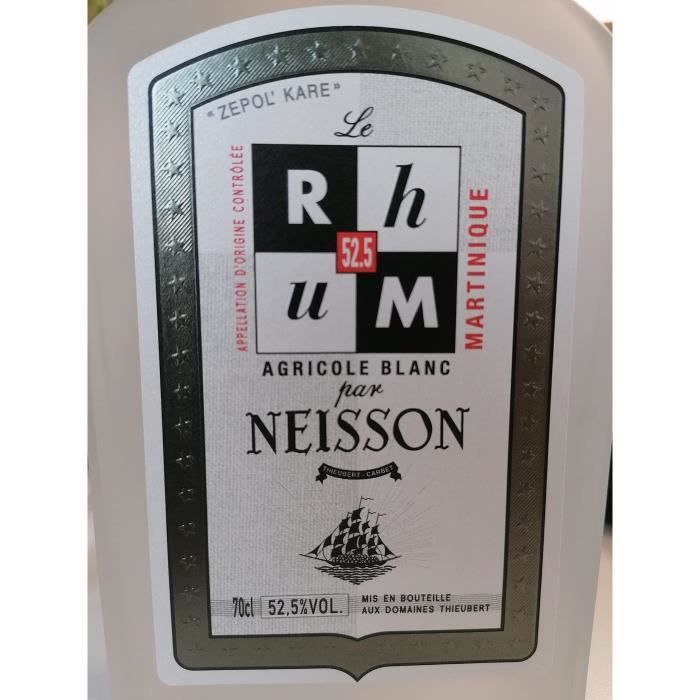 NEISSON Le Rhum par Neisson  sans etui  Rhum Blanc Agricole - France/Martinique - 52,5% Alcool - 70 cl