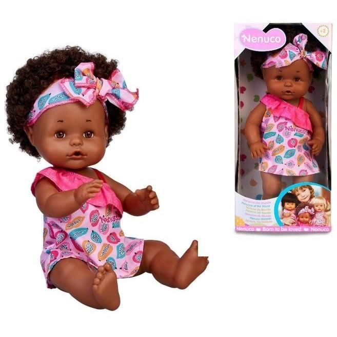 Poupée Nenuco Afro Style 35 cm - Fonction boit et fait pipi - Pour enfants a partir de 2 ans