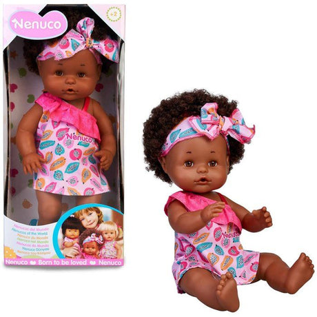 Poupée Nenuco Afro Style 35 cm - Fonction boit et fait pipi - Pour enfants a partir de 2 ans