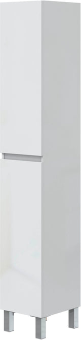 Colonne de salle de bain - NEREA - Blanc brillant - 2 portes - 30 x 35 x 182 cm