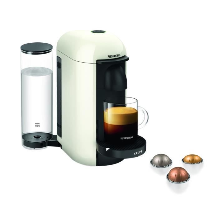 NESPRESSO KRUPS Vertuo Plus Machine a Café, Cafetiere Espresso, Blanc Ivoire YY3916FD