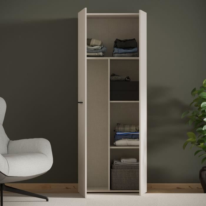 Armoire de rangement - 2 portes- Beige sable - L68,7 x P36,5 x H181,1 cm