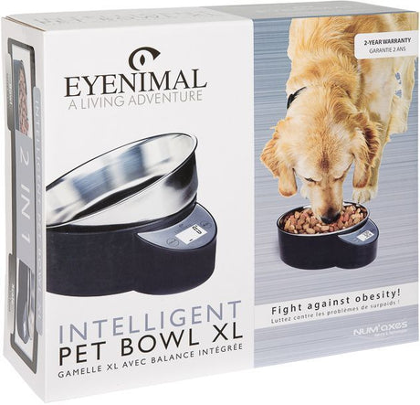 Gamelle avec balance integrée - EYENIMAL - INTELLIGENT PET BOWL - XL - 1,8 L - Noir