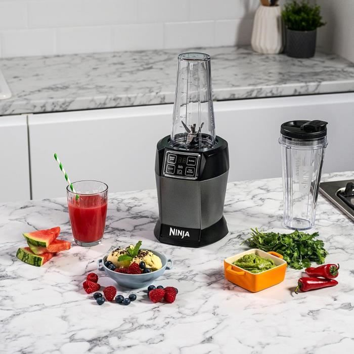 Blender - NINJA - BN495EU - 1000 W - 2 x 700 ml - Gris Noir