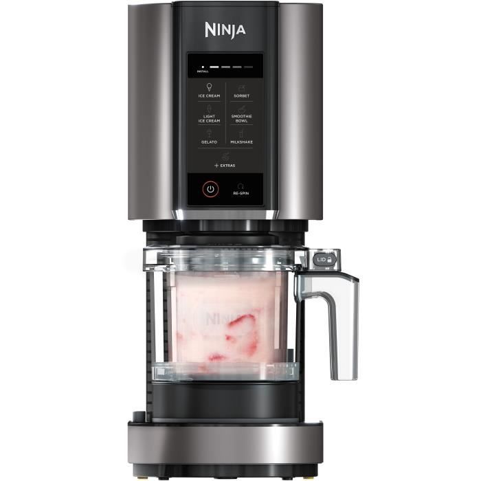 Machine a glaces NINJA - Creami NC300EU - 6 programmes - Capacité 473ml - Jusqu'a 1,4L de glace - 3 bols inclus