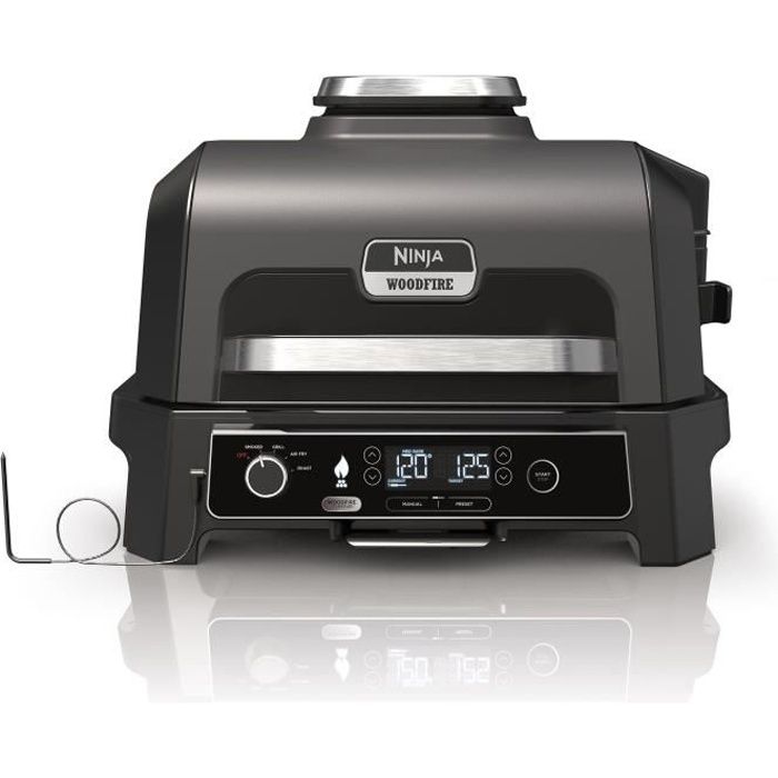 Barbecue électrique et fumoir avec thermometre - NINJA - Woodfire Pro XL - OG850EU - Barbecue et Air fryer d'extérieur