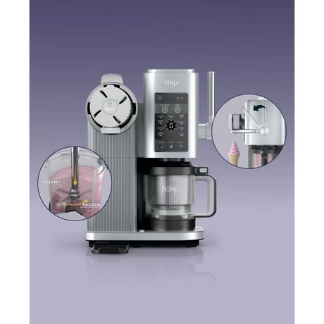 Machine a glaces NINJA - Creami Swirl NC701EU - Capacitť 480ml - 13 programmes dont glaces a l'italienne - 2 pots inclus