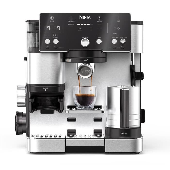 Machine a café 2-en-1 - NINJA LUXE - Café Essential Series - ES501EU - 1650 W - 9/11 bars - 250 gr - Noir / Inox