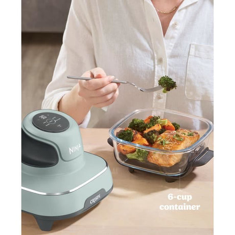 Friteuse sans huile portable NINJA - CRISPI - Récipients 1,4L et 3,8L - 4 programmes prédéfinis - 1700W - Sauge
