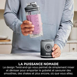 Blender portable NINJA Blast Max - BC251EUGY - bol 530 ml - autonomie 2h - sans fil - sans BPA - gris