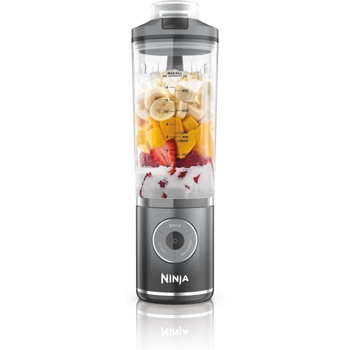 Blender portable NINJA Blast Max - BC251EUGY - bol 530 ml - autonomie 2h - sans fil - sans BPA - gris