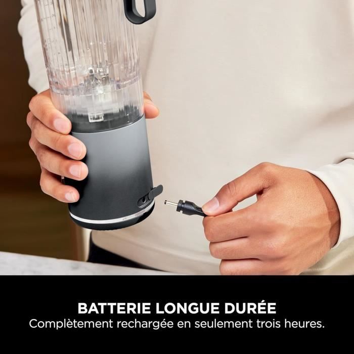 Blender portable NINJA Blast Max - BC251EUGY - bol 530 ml - autonomie 2h - sans fil - sans BPA - gris