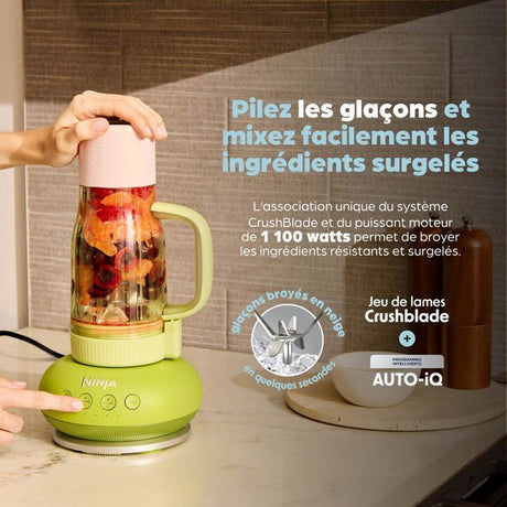 Blender - NINJA - BlendBoss DB351EUCY - 1200 W - 3 programmes - Gobelet 760 ml avec poignée - Sans BPA - Bleu nuit