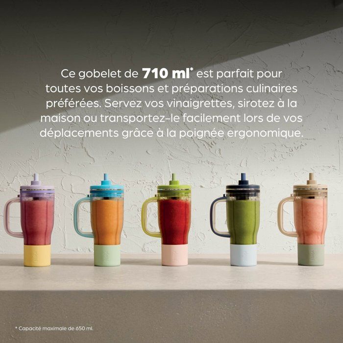 Blender - NINJA - BlendBoss DB351EUCY - 1200 W - 3 programmes - Gobelet 760 ml avec poignée - Sans BPA - Bleu nuit