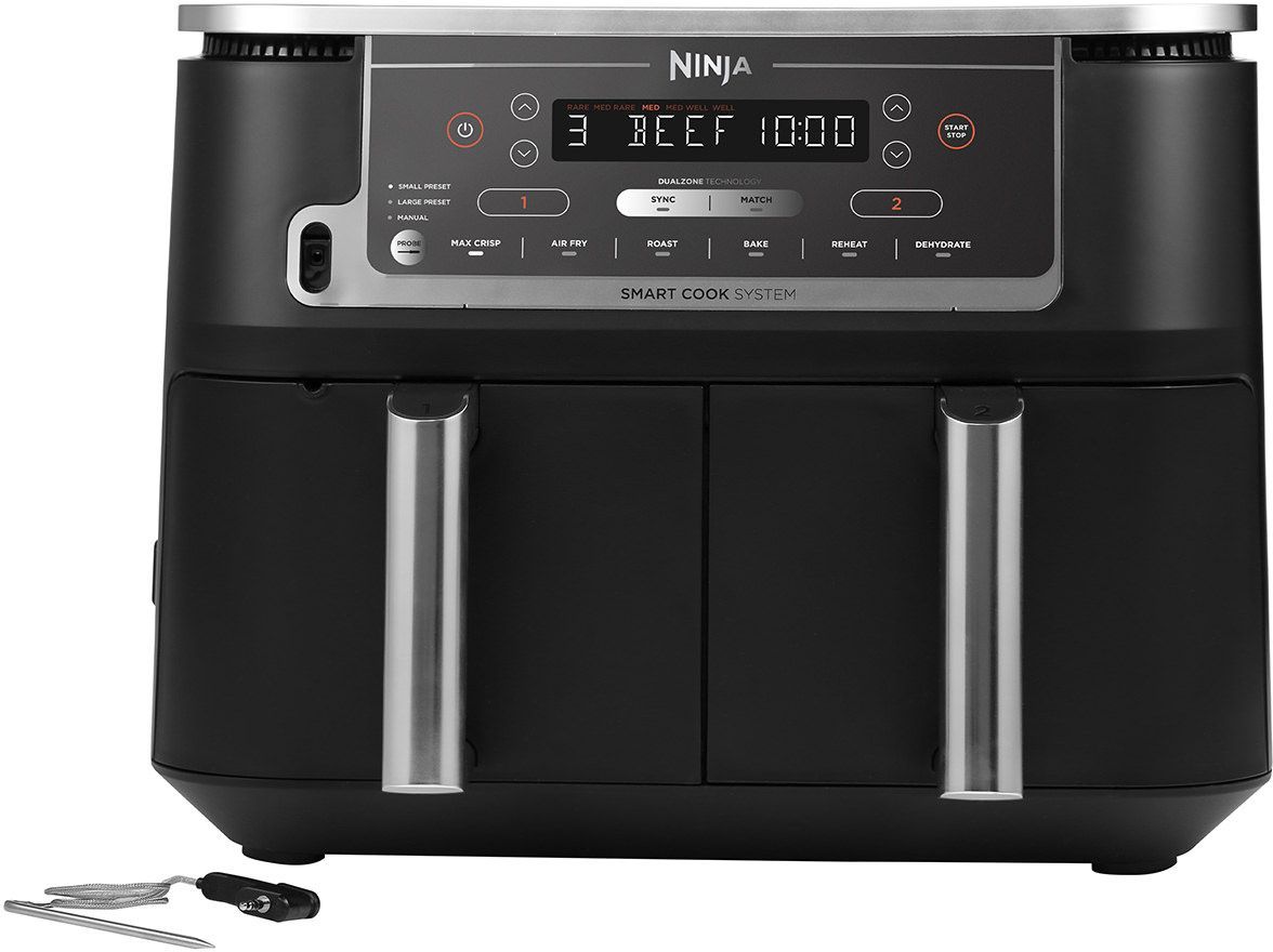 Friteuse sans huile - NINJA - Air Fryer AF451EU - Capacité 9,5 L - Double cuve - 6 programmes de cuisson - 2470 W
