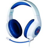 Casque gaming filaire - KONIX - Micro 45° - Câble 1,5 m - Blanc et bleu - Confort Soft Touch