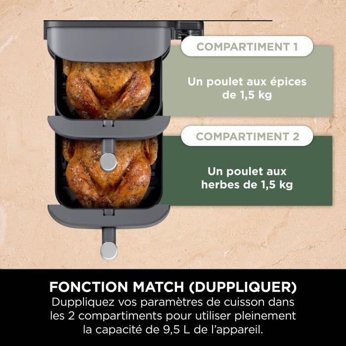 Friteuse sans huile NINJA - Double Stack XL SL400EU - Capacité 9,5L - 6 programmes de cuisson - 2470W