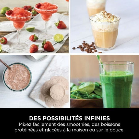 Blender portable Ninja Blast - BC151EUBK - bol 530 ml - autonomie 2h - sans fil - sans BPA - noir