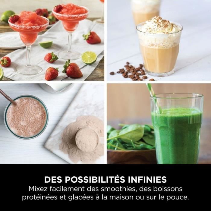 Blender portable Ninja Blast - BC151EUBK - bol 530 ml - autonomie 2h - sans fil - sans BPA - noir