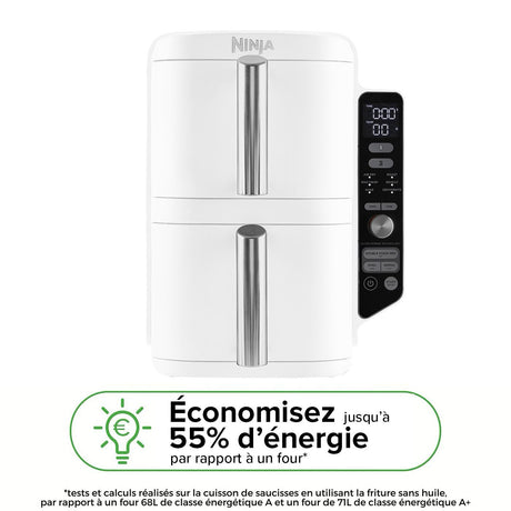 Friteuse sans huile NINJA - Double Stack XL SL400EUWH - Capacité 9,5L - 6 programmes de cuisson - Blanc - 2470W