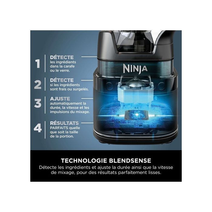 Blender Ninja Detect Power Blender Pro 1200W - 2-en-1 TB301EU - 2L - 15 modes - 10 vitesses - Noir