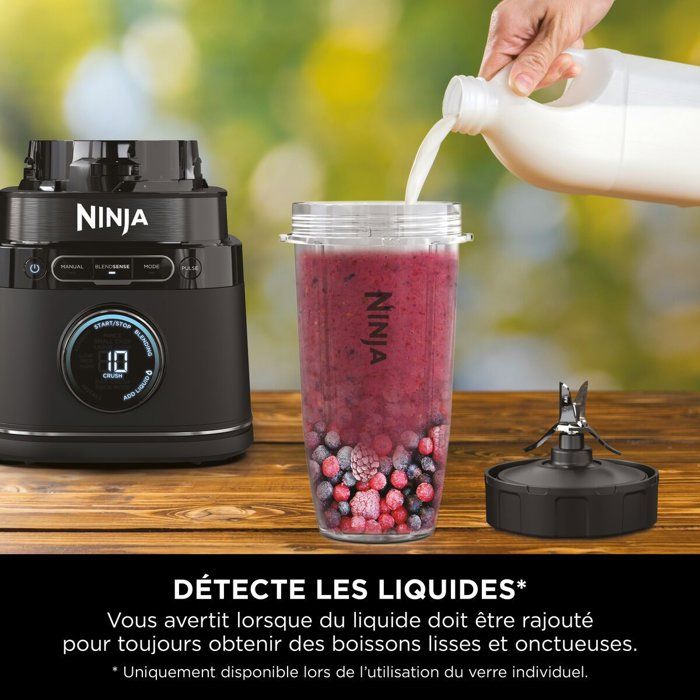 Mixeur Ninja Detect Power 3-en-1 TB401EU - 1200W - 20 modes - Bol 2L - Gobelet 680ml - Noir