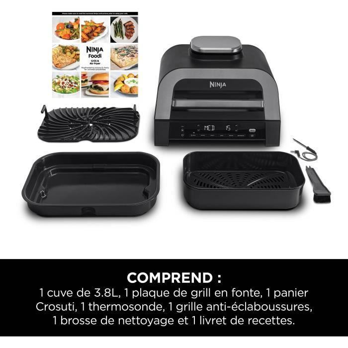 Grill & Friteuse sans huile - NINJA - MAX 6-en-1 DG551EU - 1760 W - 6 modes de cuisson - Gris