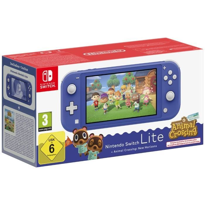 Console portable Nintendo Switch Lite  Bleu + Animal Crossing: New Horizons (Téléchargement)