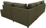 Canapé d'angle convertible réversible - 4/5 places - NIRVANA - Tissu velours cotelé Kaki - Coffre de rangement - 247 x 87 x 183 cm