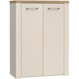 Meuble de rangement - Décor Sable & chene - L86,3 x P41,3 x H118,3 cm - NELLEKE