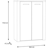 Meuble de rangement - Décor Sable & chene - L86,3 x P41,3 x H118,3 cm - NELLEKE