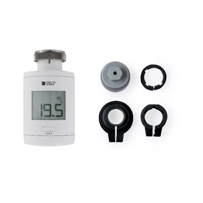 Tete Thermostatique TRV 1.0 et adaptateurs - Delta Dore - TRV 1.0 Adapt - Chauffage connecté - Programmation - Contrôle vocal