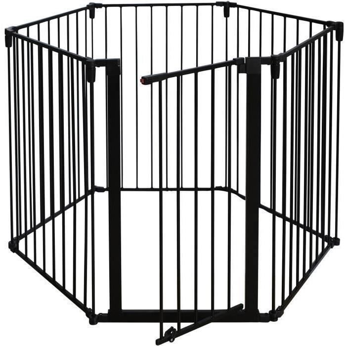 Barriere pare-feu de cheminÈe ou poele a bois 6 pans - 360 cm - Noir - NORDLINGER PRO