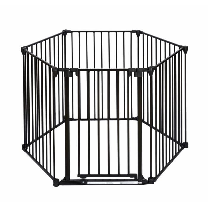 Barriere pare-feu de cheminÈe ou poele a bois 6 pans - 360 cm - Noir - NORDLINGER PRO