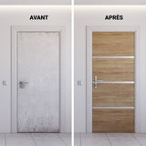 Kit de RÈnovation de Porte - NORDLINGER PRO - 4 Feuilles 85 x 50 cm & 3 Profils 85 x 2 cm - Chene Naturel