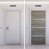 Kit de RÈnovation de Porte - NORDLINGER PRO - 4 Feuilles 85 x 50 cm & 3 Profils 85 x 2 cm - Chene Greige