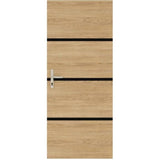 Kit de RÈnovation de Porte - NORDLINGER PRO - 4 Feuilles 85 x 50 cm & 3 Profils Noirs 85 x 2 cm - Chene Naturel