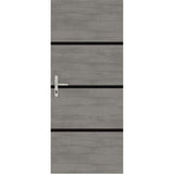 Kit de RÈnovation pour Porte IntÈrieure - NORDLINGER PRO - 4 Feuilles 85 x 50 cm & 3 Profils Noirs 85 x 2 cm - Gris Agate