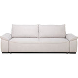 Canapé convertible avec coffre - 3 a 4 places - NORMAN - Tissu beige - 240 x 85 x 85 cm