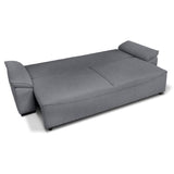 Canapé convertible avec coffre - 3 a 4 places - NORMAN - Tissu anthracite - 240 x 85 x 85 cm