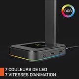 Support de casque gaming - NOVA GAMING - Hydra - Support universel - LED RGB - Noir