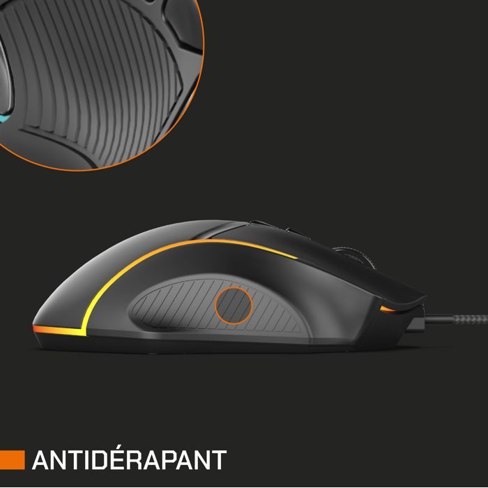 Souris gamer - Filaire - Nova Gaming - Virgo - LED RGB - Noir