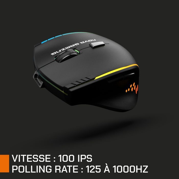 Souris gaming - Sans fil - Nova Gaming - Persee - Noir