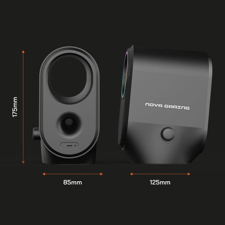Enceintes bluetooth gaming - NOVA GAMING - Cygnus - LED RGB - Noir